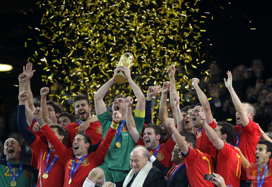 La Selección Española celebra el Mundial