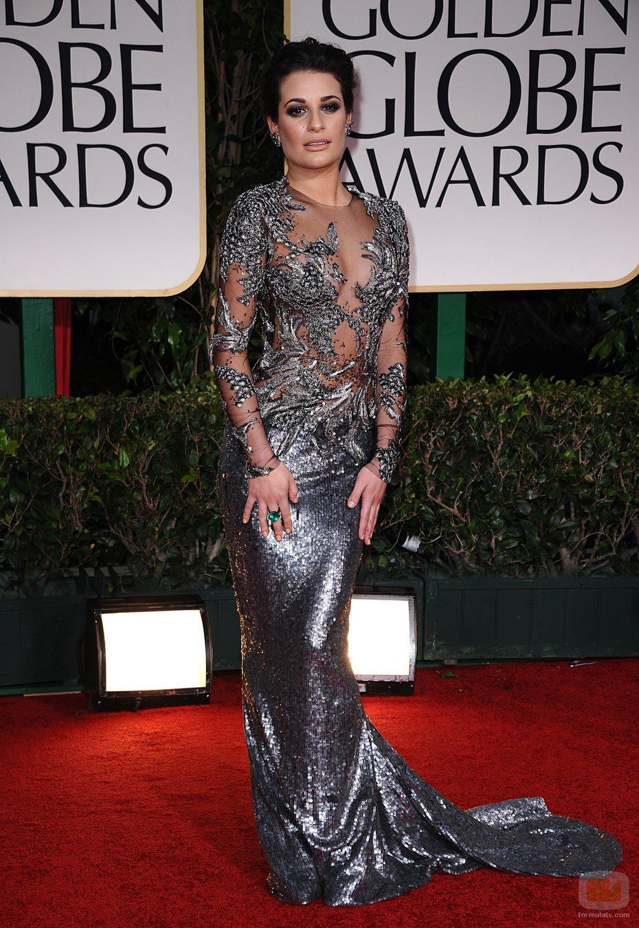 Lea Michele, impactante en los Globos de Oro 2012