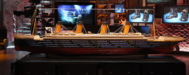Maqueta del Titanic en el plató de 'Cuarto milenio'.