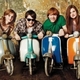 El cuarteto de protagonistas de harry potter en moto