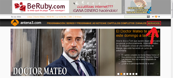 La web de Antena3