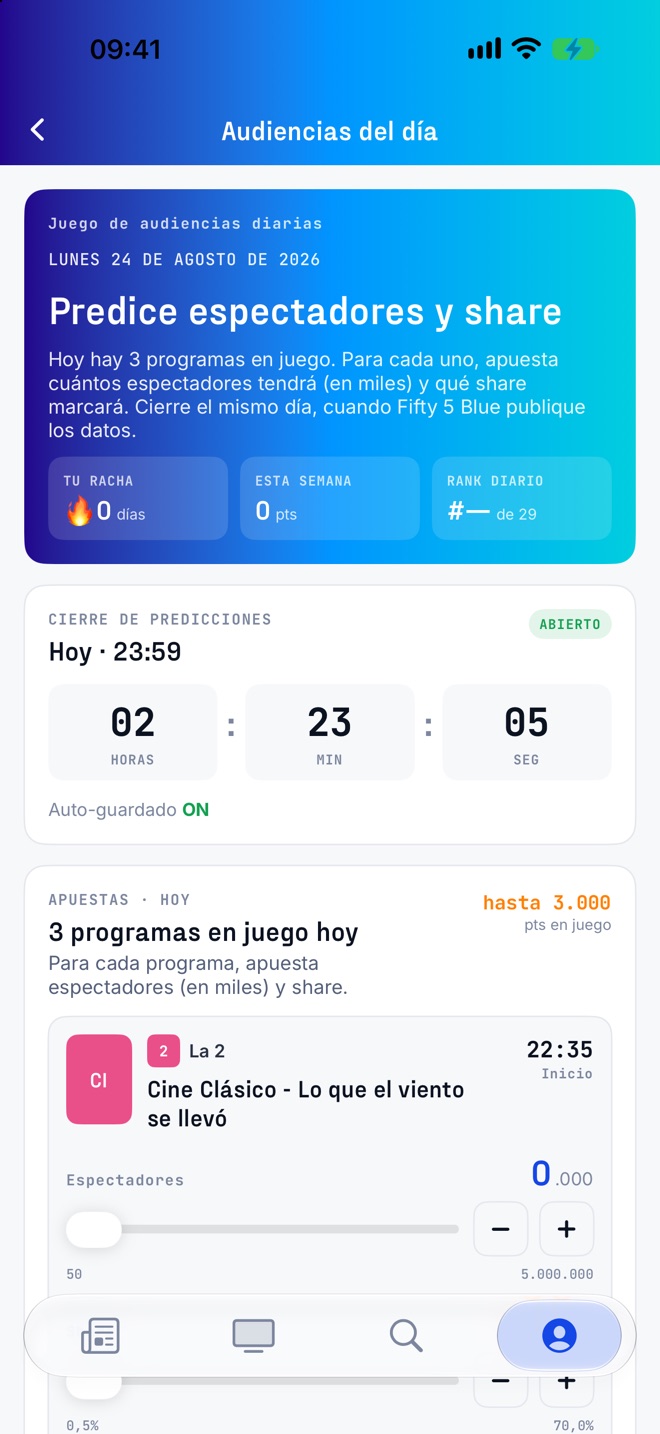 El juego de audiencias del día