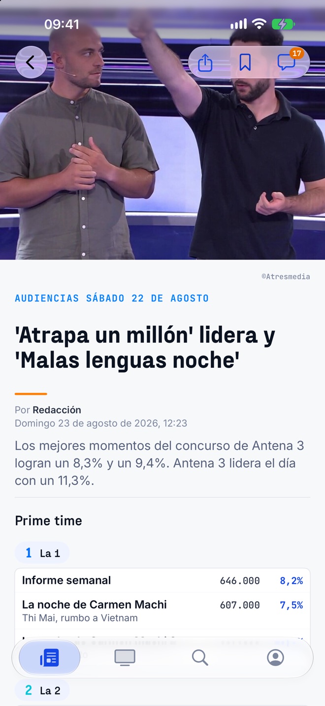 Una noticia abierta en la app