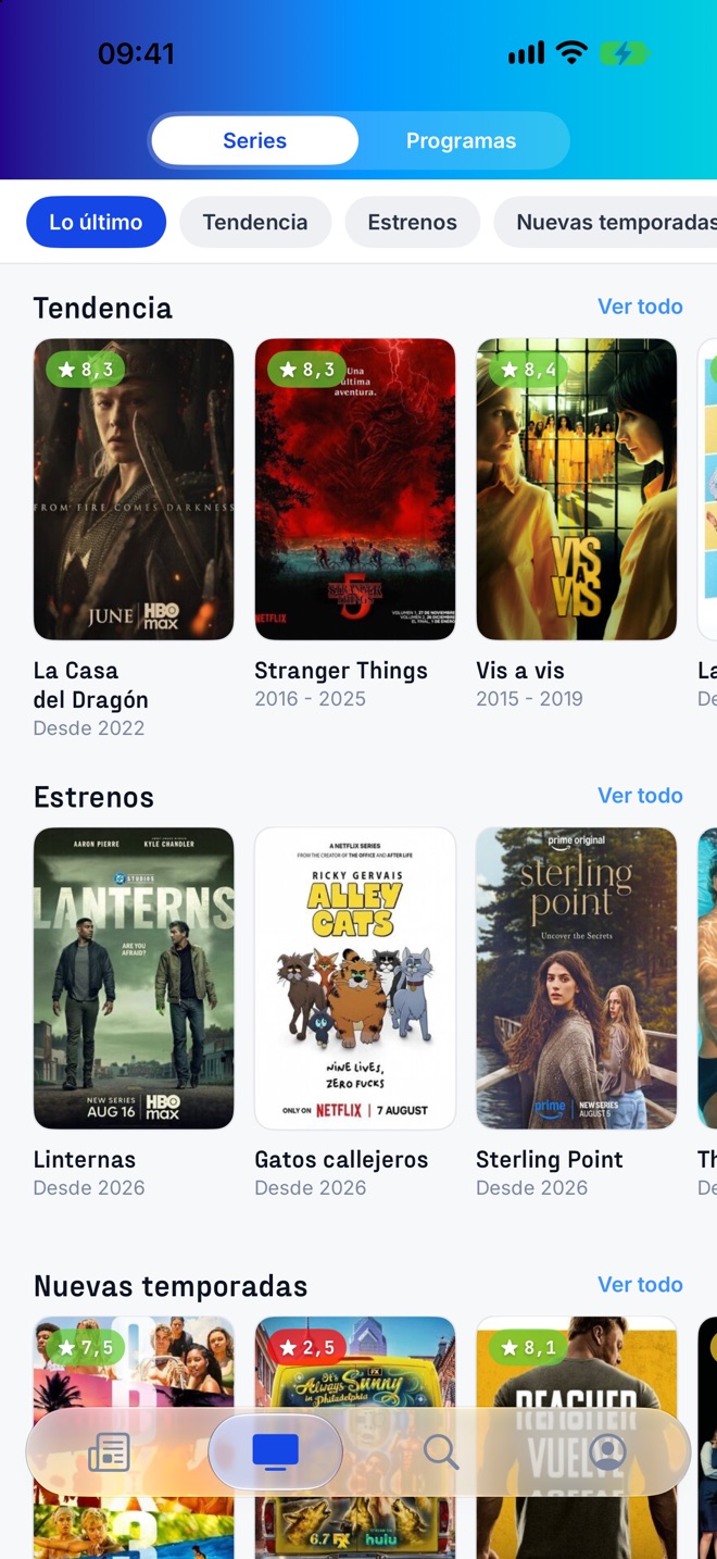 Las series en tendencia