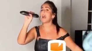 Anabel Pantoja enseña un pecho por descuido al grabar un reto durante la cuarentena