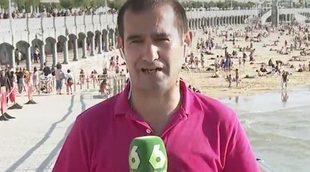 Agreden a un reportero de laSexta con un palo mientras informaba de la afluencia de bañistas en La Concha