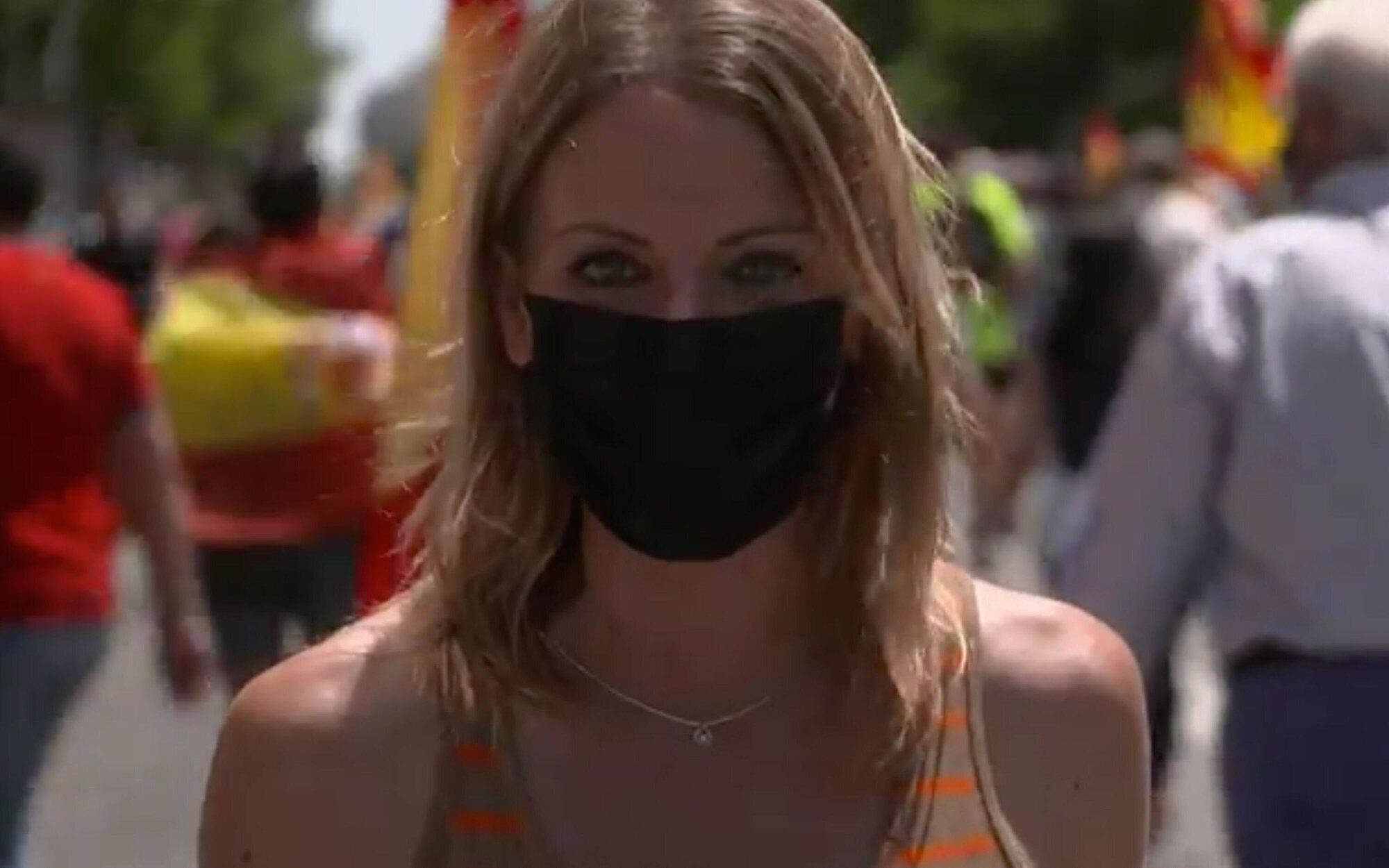 Andrea Ropero, víctima de acoso e insultos en la manifestación de Colón