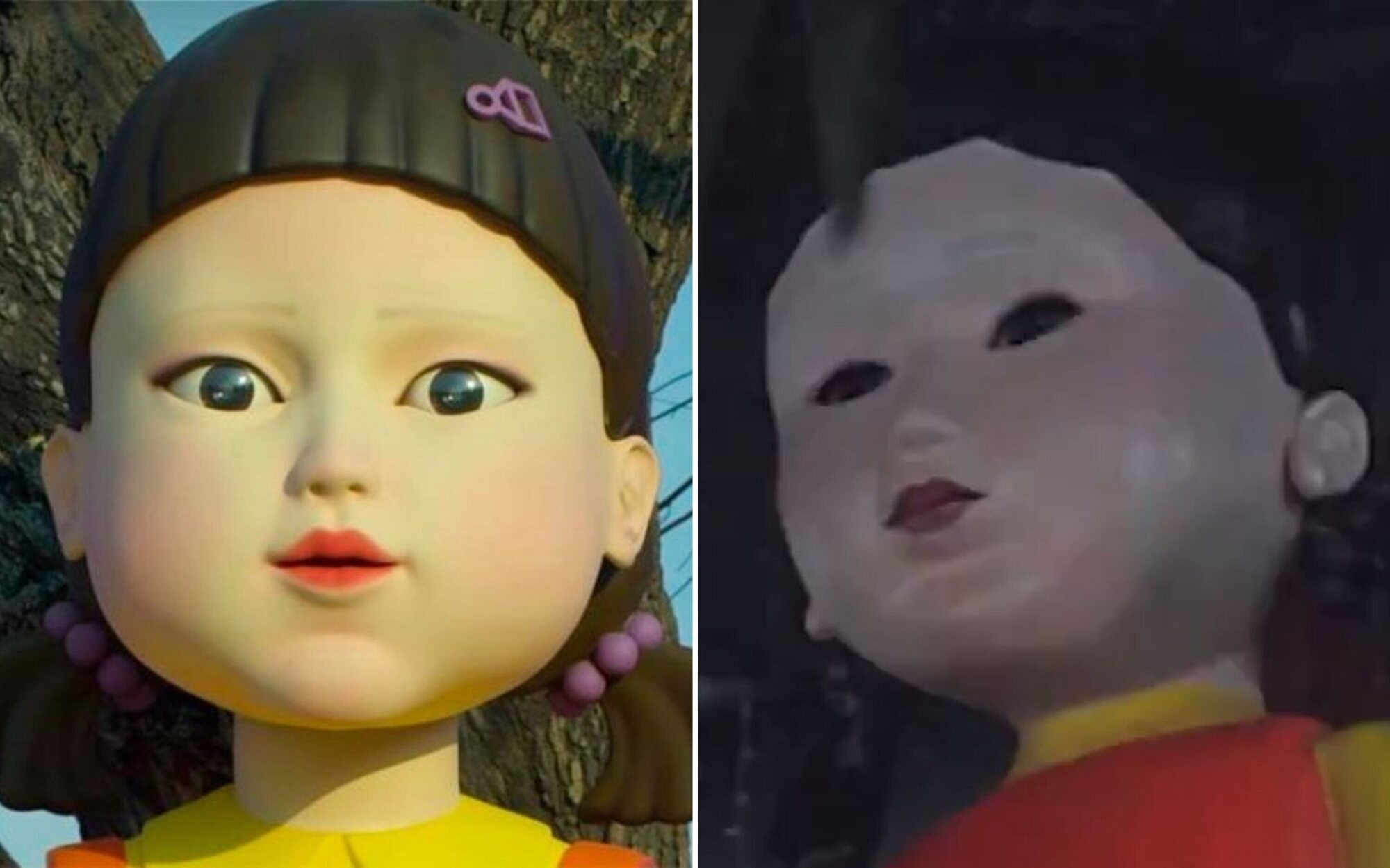 Netflix coloca una réplica de la muñeca de 'El juego del calamar' en un paso de cebra