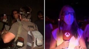 Las cadenas de televisión son evacuadas del puerto de Tazacorte: La lava del volcán ha tocado aguas atlánticas