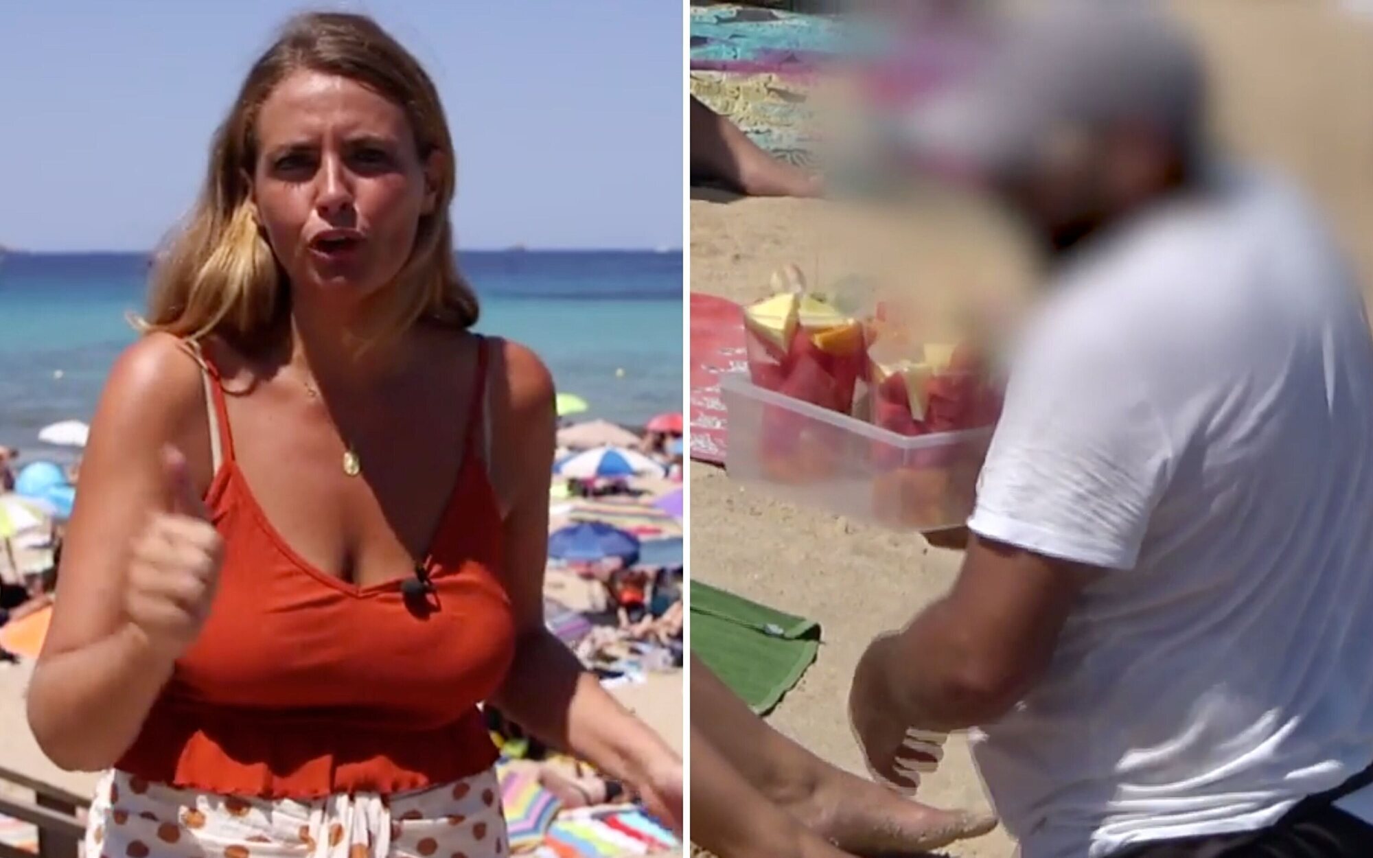 Una reportera de 'Ya es verano', a punto de ser agredida al grabar a un vendedor ilegal de fruta