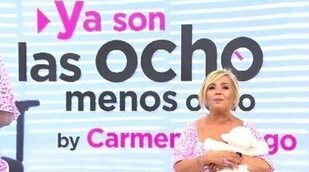 Carmen Borrego arranca la sección "Ya son las ocho menos ocho" en 'Sálvame', parodiando al programa de Unicorn