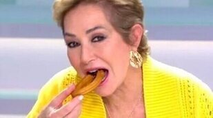 Ana Rosa Quintana desayuna en directo churros con chocolate por regalo de Paolo Vasile ante su inminente adiós