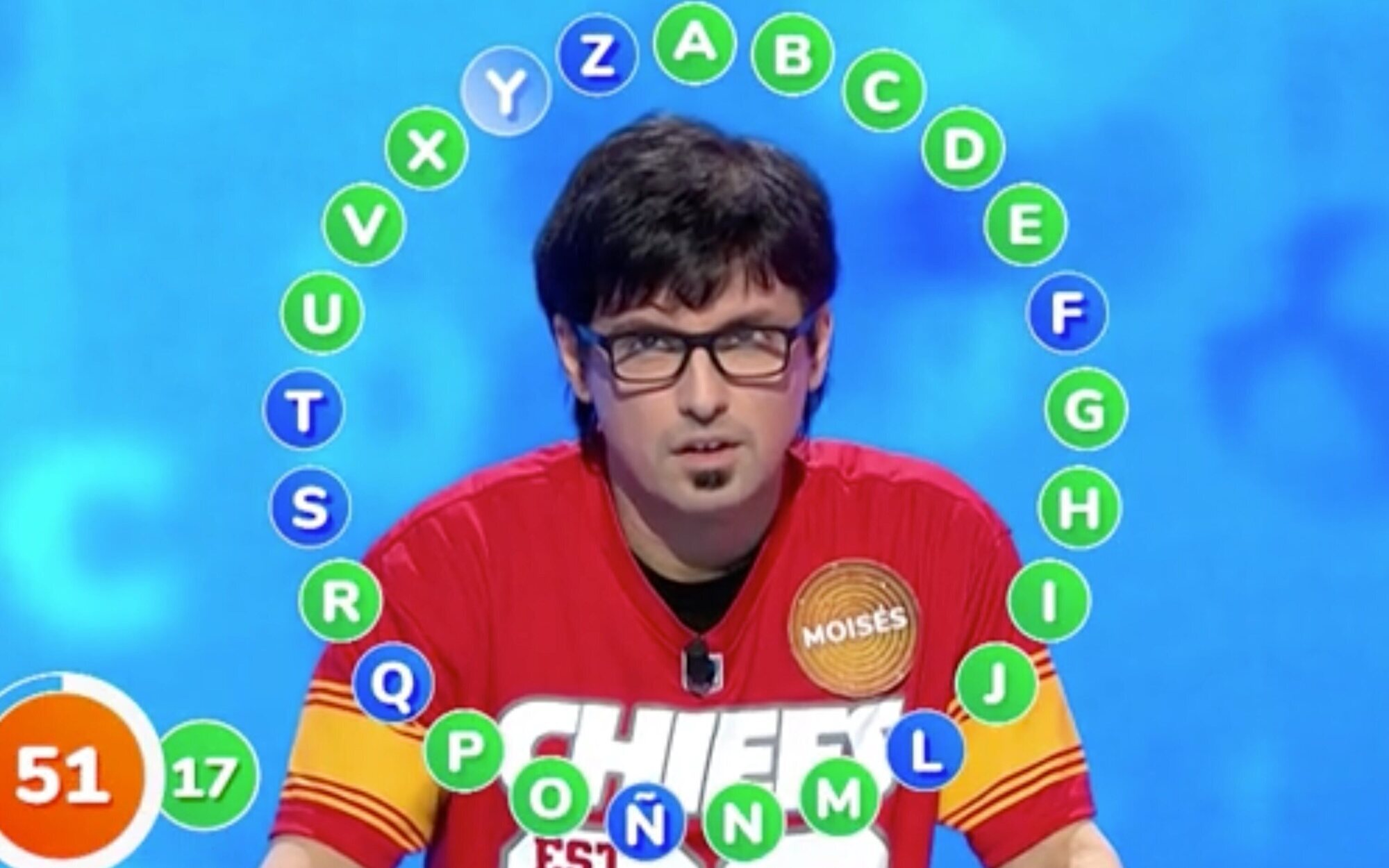 Moisés consigue una remontada inédita en su tarde más ajustada en 'Pasapalabra' 