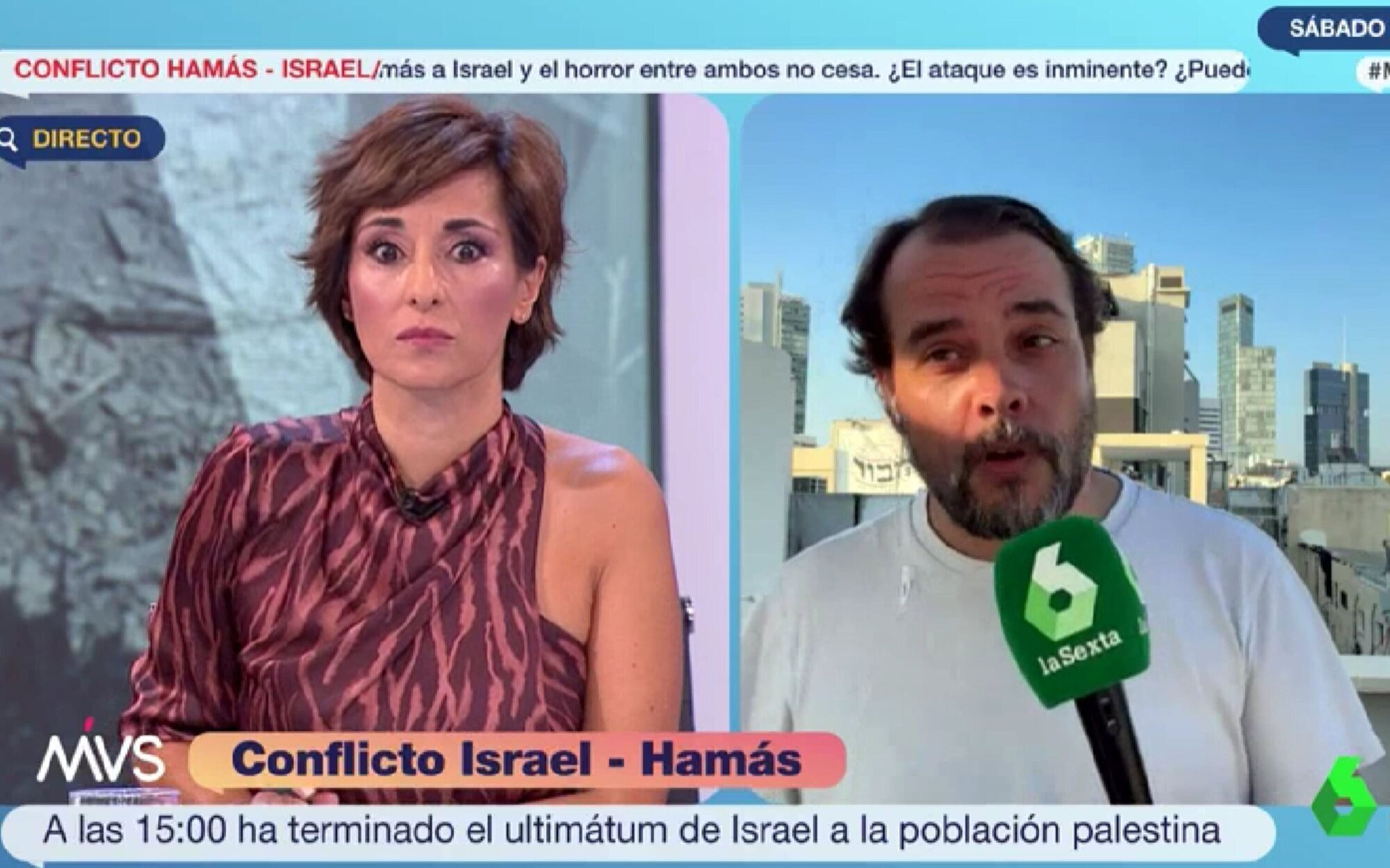 Adela González, angustiada en 'Más vale sábado' al conectar con un reportero en Israel: "Ante todo, seguridad"