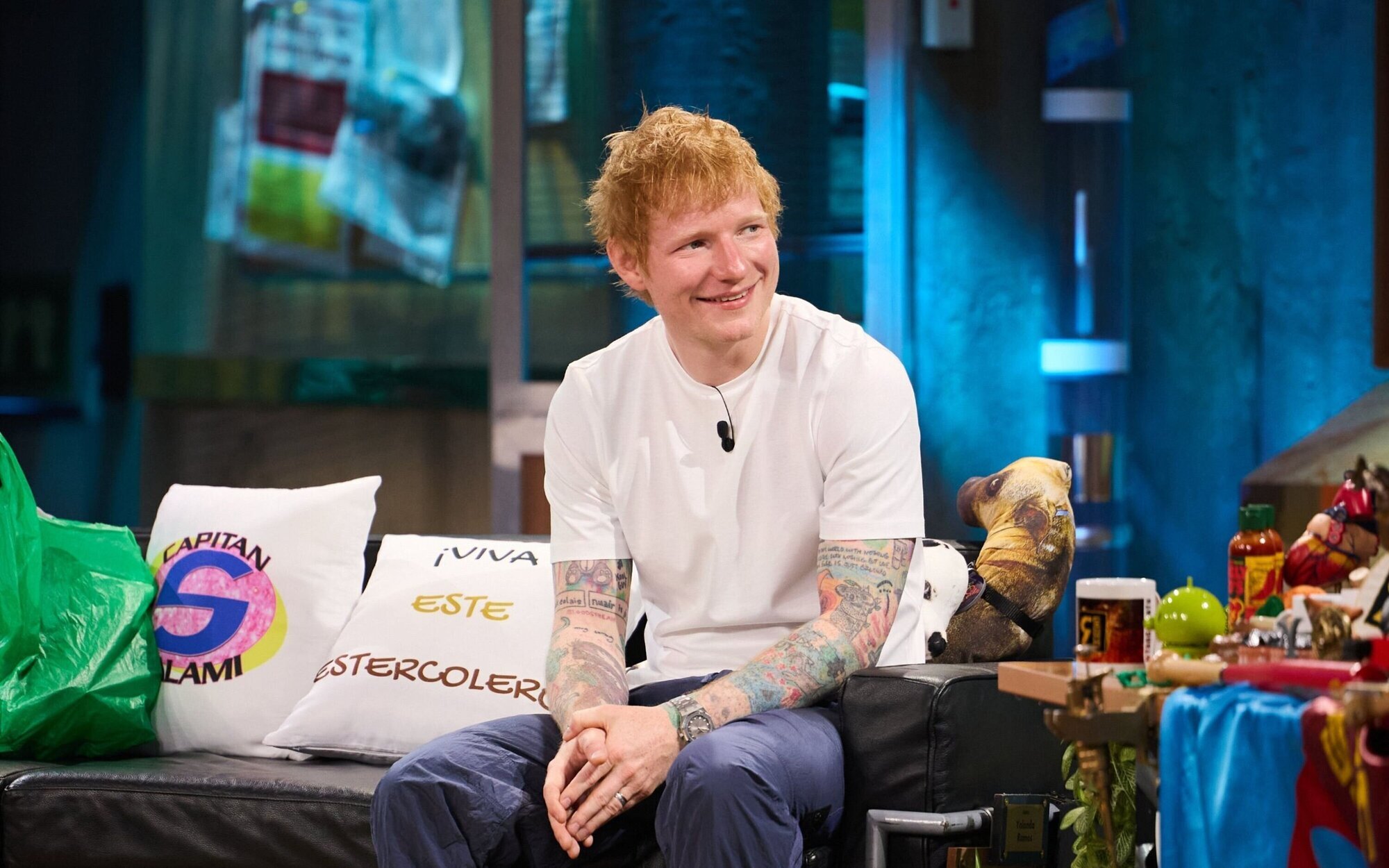 Ed Sheeran elogia a 'La revuelta' en una visita de excepción con una novedad nunca vista
