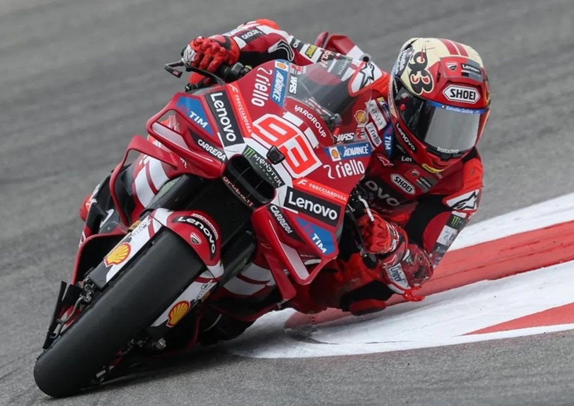 Marc Márquez en un momento de la Moto GP en Telecinco