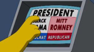 Homer Simpson vota al candidato republicano Mitt Romney en el comienzo de la nueva temporada