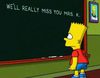 Bart Simpson homenajea a Edna Krabappel en la pizarra de 'Los Simpson'