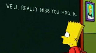 Bart Simpson homenajea a Edna Krabappel en la pizarra de 'Los Simpson'