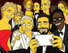 Homer se cuela en el "selfie" de los Oscar y "simpsoniza" a sus protagonistas
