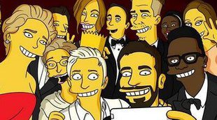 Homer se cuela en el "selfie" de los Oscar y "simpsoniza" a sus protagonistas