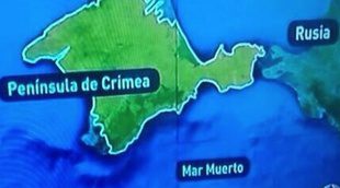 'Antena 3 Noticias' sitúa el mar Muerto en Crimea y Rusia