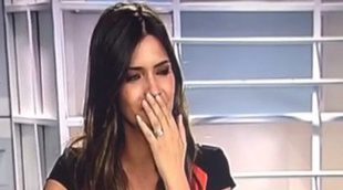 Sara Carbonero se atraganta en directo mientras despide los informativos de Telecinco