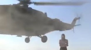 Una reportera casi muere en una conexión en directo por un helicóptero