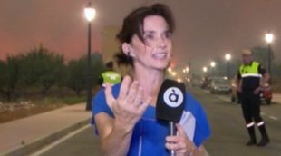 Una reportera de À Punt protagoniza un peligroso momento al hacer caso omiso a los agentes en un incendio