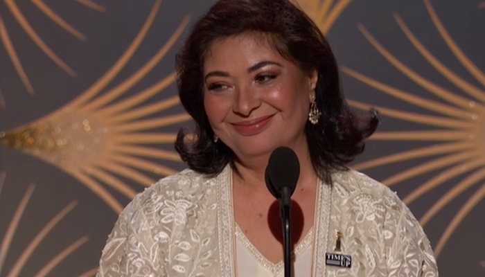 Llega uno de los momentos de los que no podemos deshacernos de la noche: el discurso de la presidenta de la HFPA