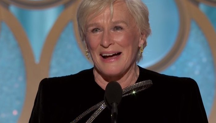 Una tierna y adorable Glenn Close se emociona y emociona a todos los asistentes al recoger su Globo de Oro