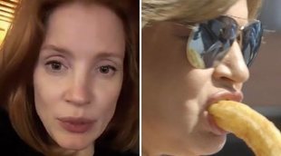 Jessica Chastain anima a ver 'Lorena' con un gif de Terelu Campos comiéndose una porra