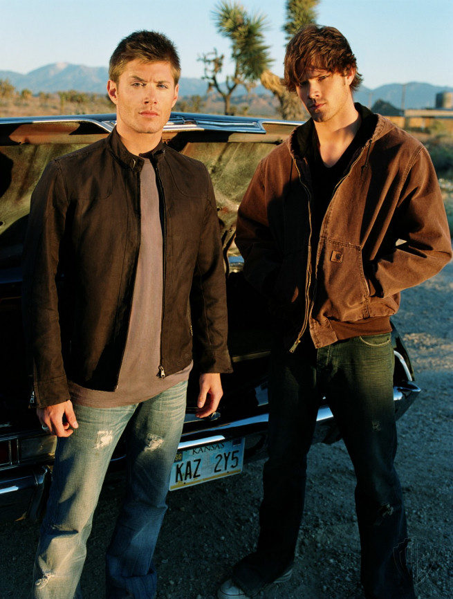 Los hermanos Winchester, Jared Padalecki y Jensen Ackles, de Supernatural