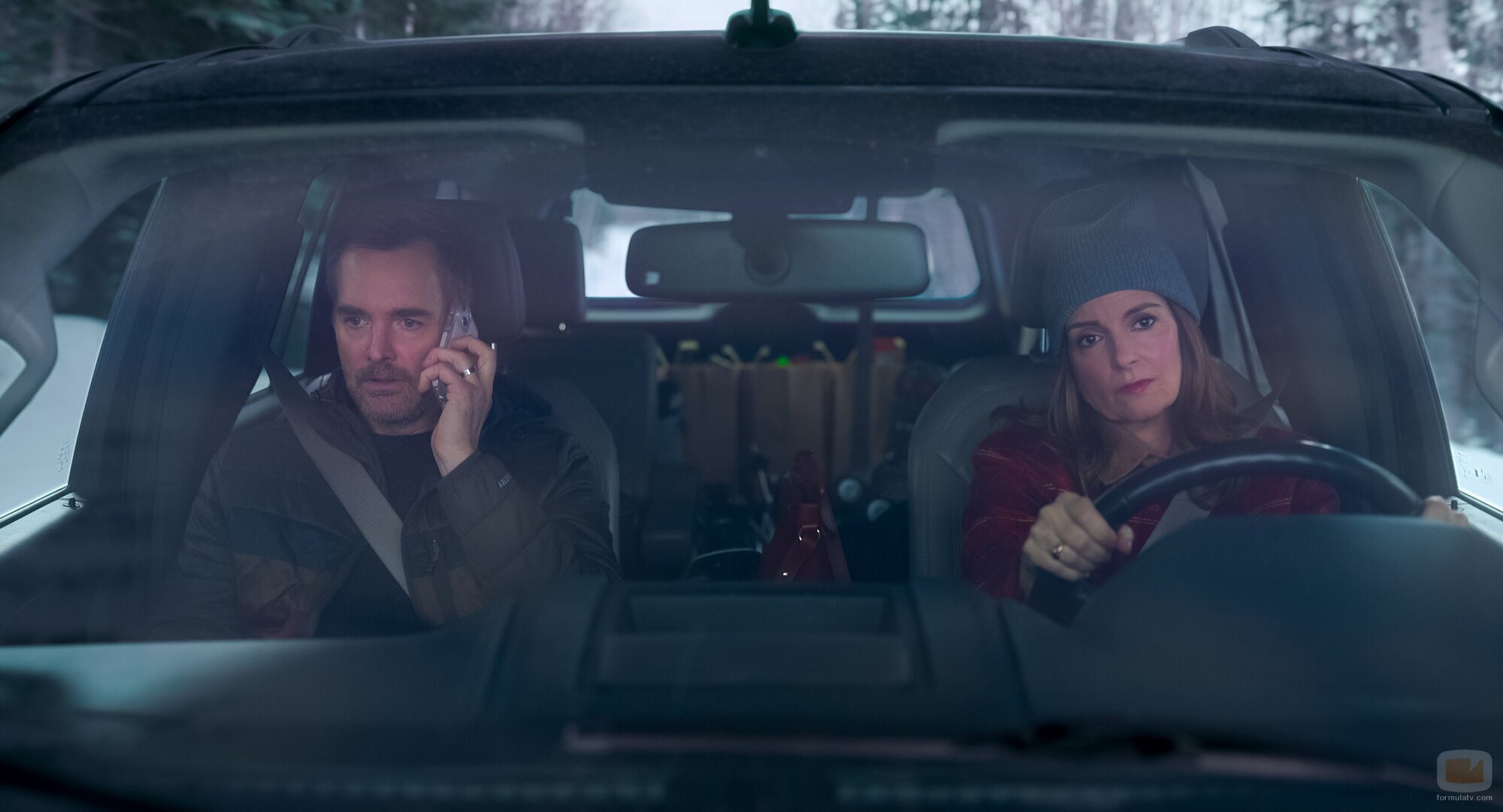 Tina Fey y Will Forte en 'Viaje a la nieve' de 'Las cuatro estaciones'