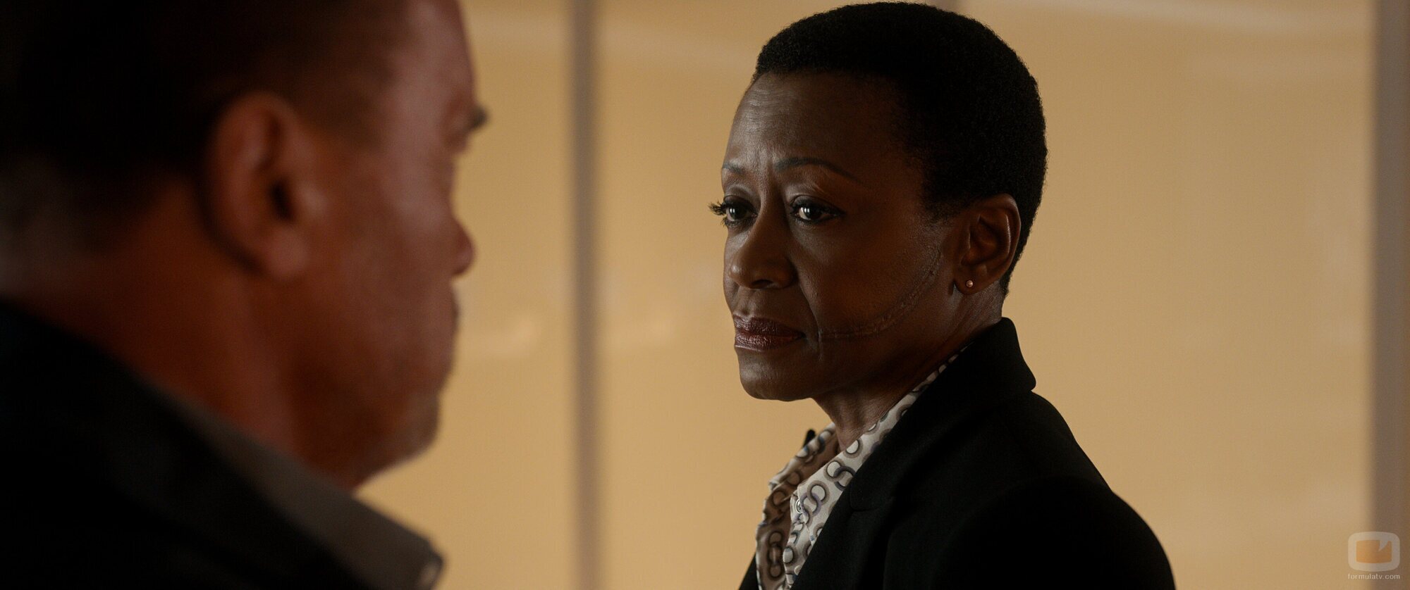 Barbara Eve Harris y Arnold Schwarzenegger en 1x05 titulado 'Misión médula ósea' de 'Fubar'