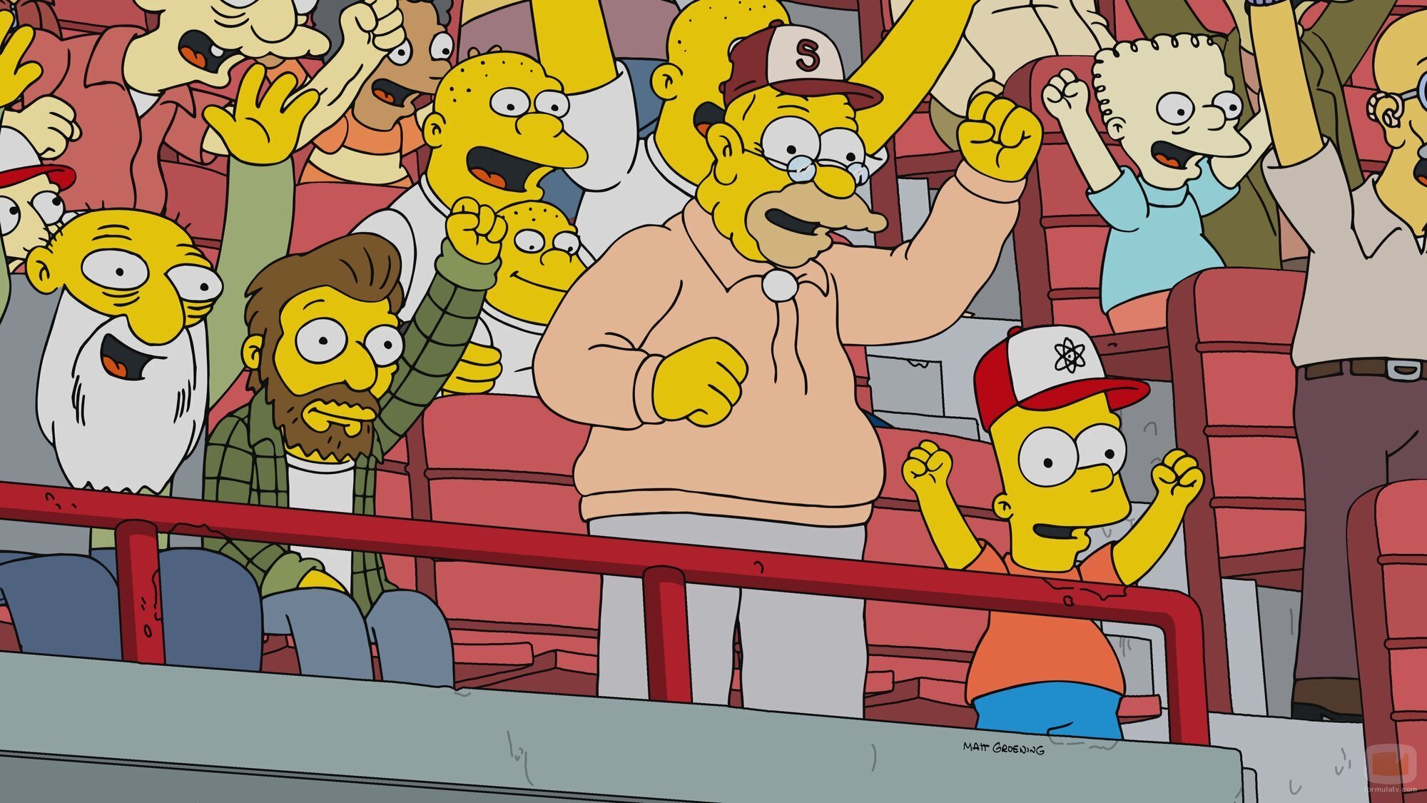 Escena de 36x18 titulado 'La liga de Abe y Moe' de 'Los Simpson'