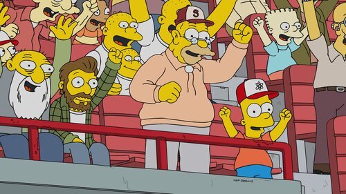 Escena de 36x18 titulado 'La liga de Abe y Moe' de 'Los Simpson'