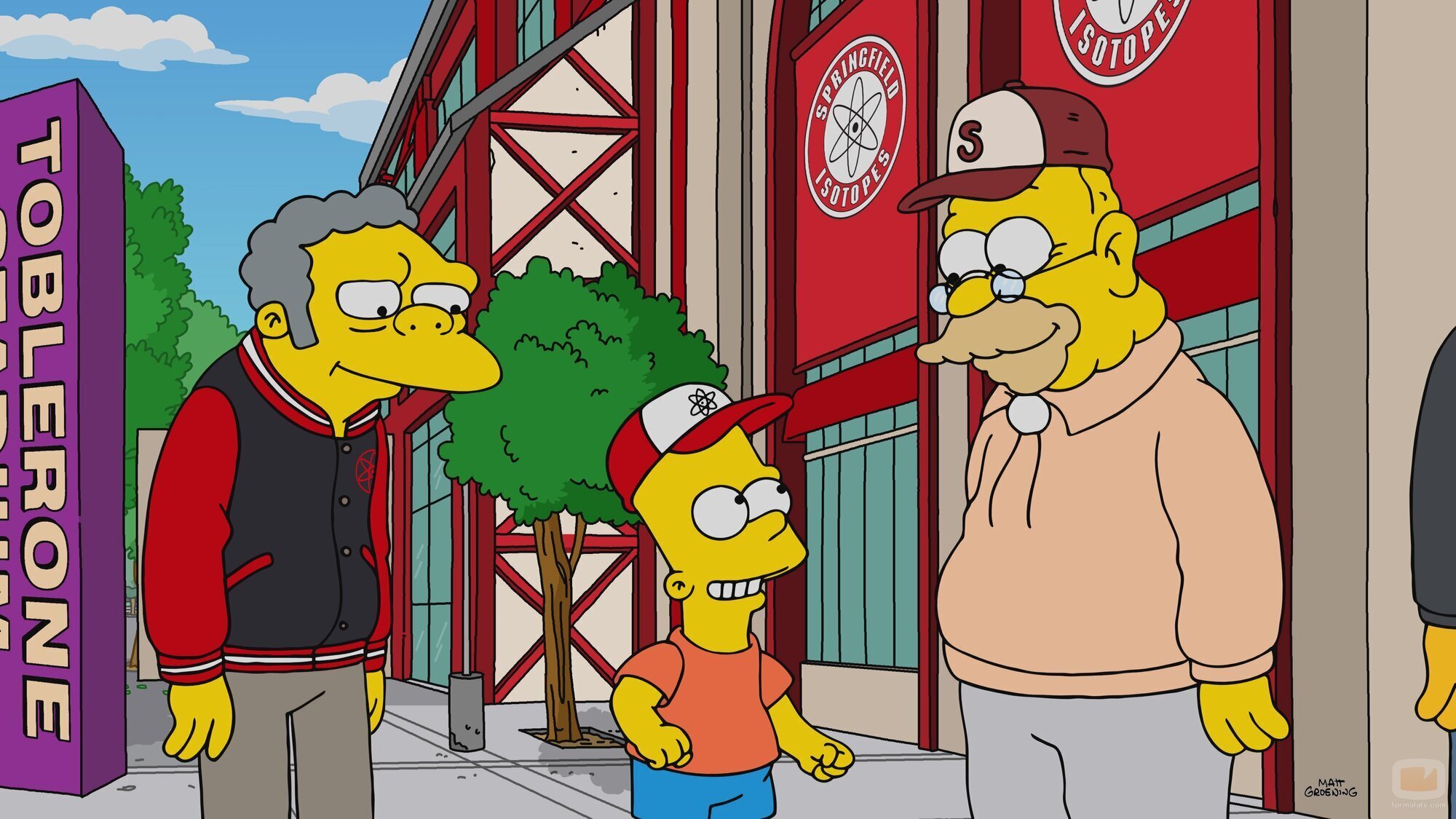Imagen de 36x18 titulado 'La liga de Abe y Moe' de 'Los Simpson'