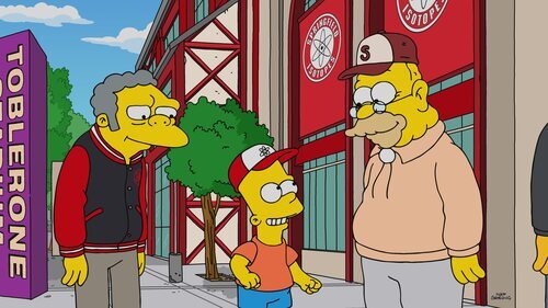 Imagen de 36x18 titulado 'La liga de Abe y Moe' de 'Los Simpson'