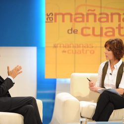 Jose Luis Rodríguez Zapatero acude a 'Las mañanas de Cuatro' con Concha García Campoy