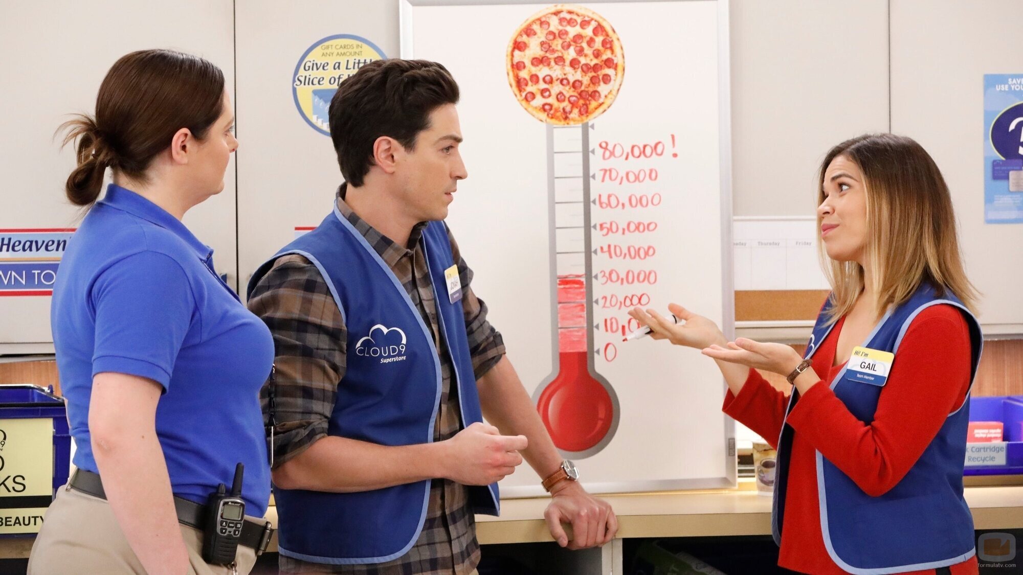 America Ferrera y Ben Feldman en 3x10 'Tienda de Alto Volumen' de 'Superstore'