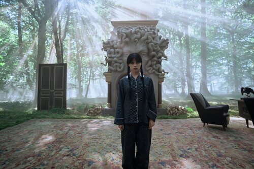Imagen de Jenna Ortega en la temporada 2 y el capítulo 05 de 'Miércoles'