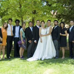 Foto de familia de la boda entre Pepa y Silvia