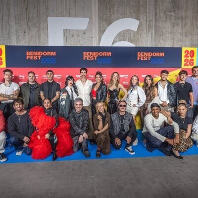 Los participantes del Benidorm Fest 2026 posan en el photocall de la presentación