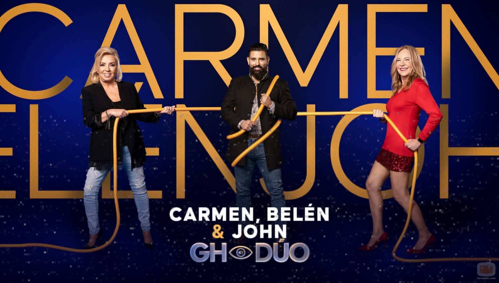 Carmen Borrego, Belén Rodríguez y John Guts, concursantes de 'GH Dúo 4'