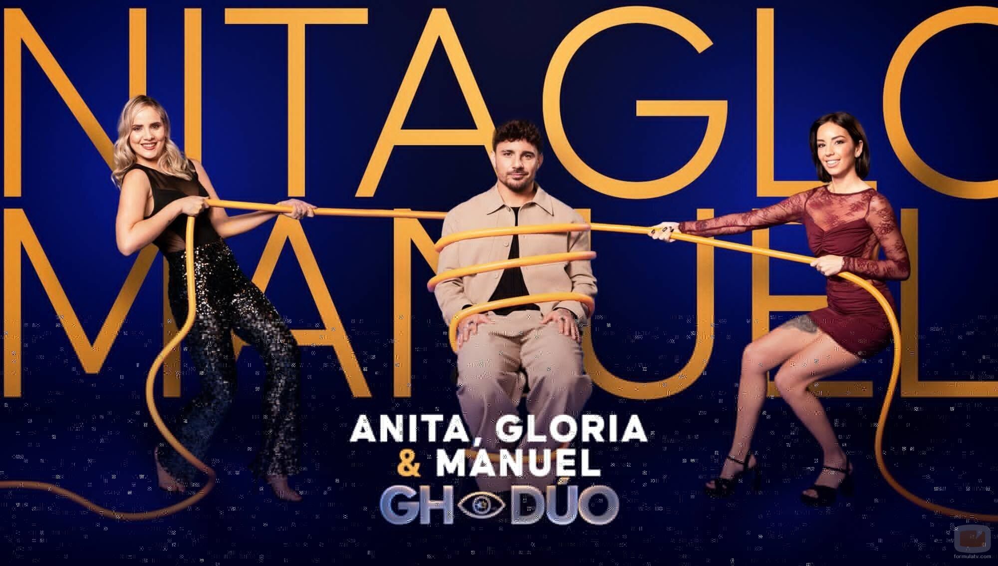 Manuel González, Anita Williams y Gloria González, concursantes de 'GH Dúo 4'