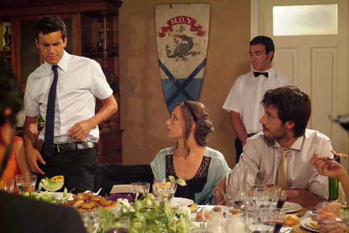 Aitor, Sara y Lucas en el convite