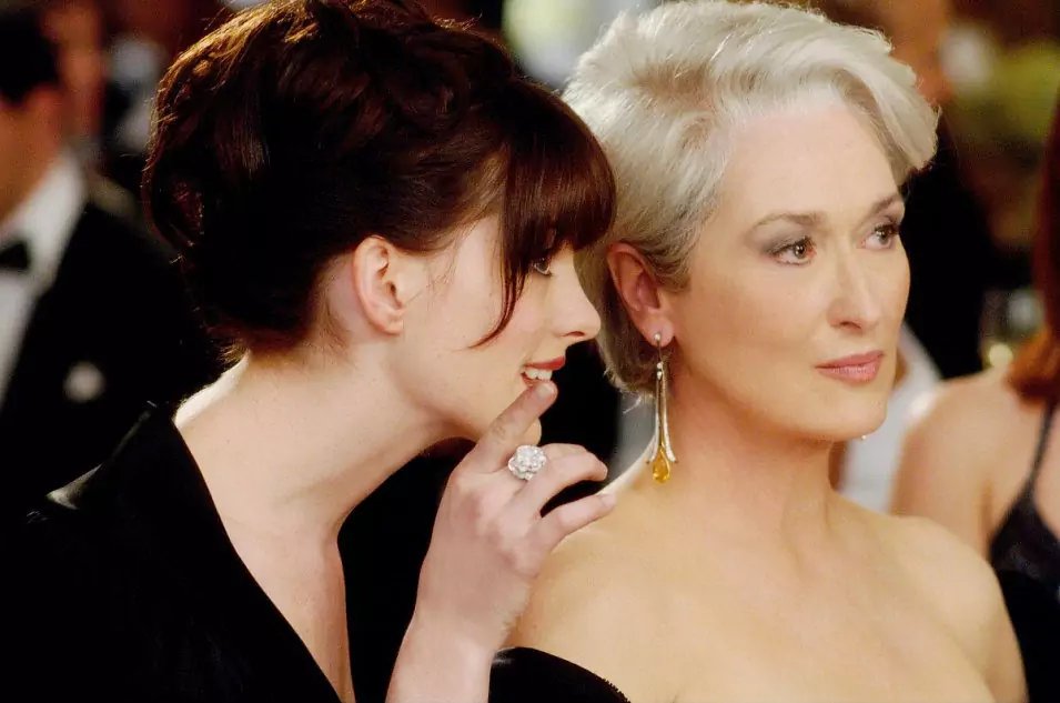 Meryl Streep y Anne Hathaway en "El diablo viste de Prada"