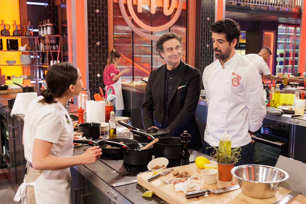 Miguel Ángel Muñoz durante su visita a 'MasterChef'