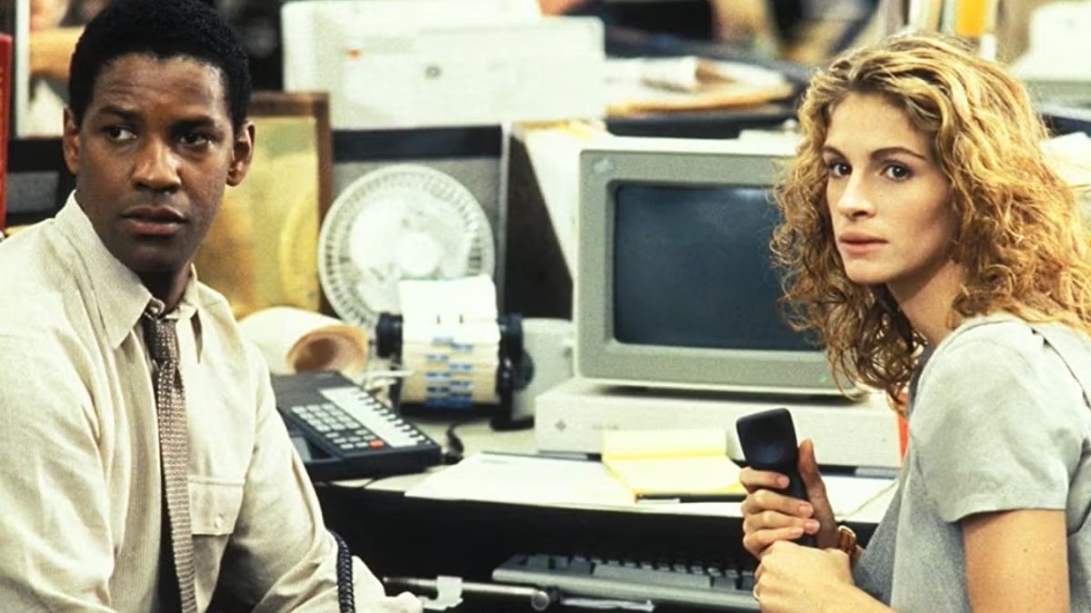 Denzel Washington y Julia Roberts en "El informe pelícano"